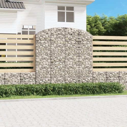 vidaXL íves horganyzott vas gabion kosár 200x30x200/220 cm