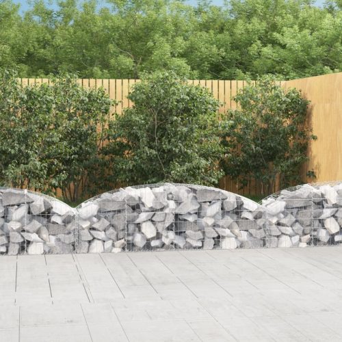 vidaXL íves horganyzott vas gabion kosár 200x50x40/60 cm