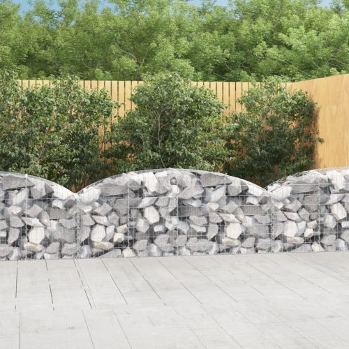 vidaXL íves horganyzott vas gabion kosár 200x50x60/80 cm