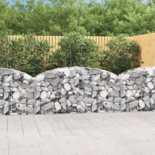 vidaXL íves horganyzott vas gabion kosár 200x50x80/100 cm