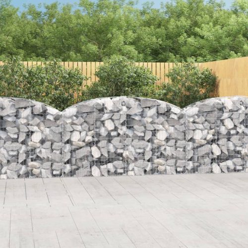 vidaXL íves horganyzott vas gabion kosár 200x50x100/120 cm