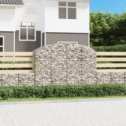 vidaXL íves horganyzott vas gabion kosár 200x50x140/160 cm