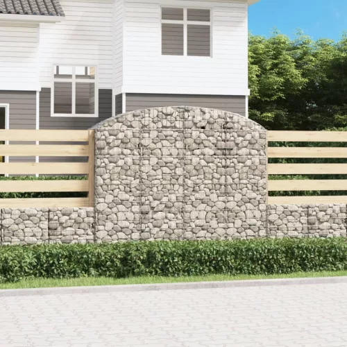 vidaXL íves horganyzott vas gabion kosár 200x50x160/180 cm
