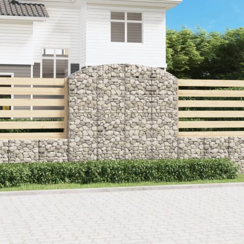 vidaXL íves horganyzott vas gabion kosár 200x50x180/200 cm