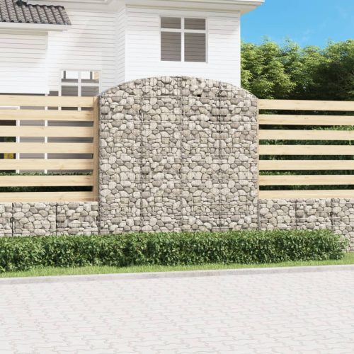 vidaXL íves horganyzott vas gabion kosár 200x50x200/220 cm