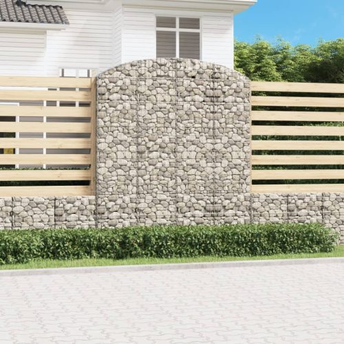 vidaXL íves horganyzott vas gabion kosár 200x50x220/240 cm