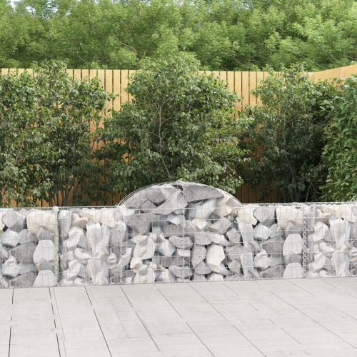 vidaXL íves horganyzott vas gabion kosár 200x30x60/80 cm