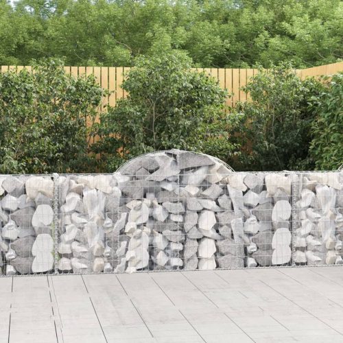 vidaXL íves horganyzott vas gabion kosár 200x30x80/100 cm