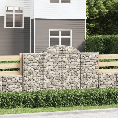 vidaXL íves horganyzott vas gabion kosár 200x30x120/140 cm