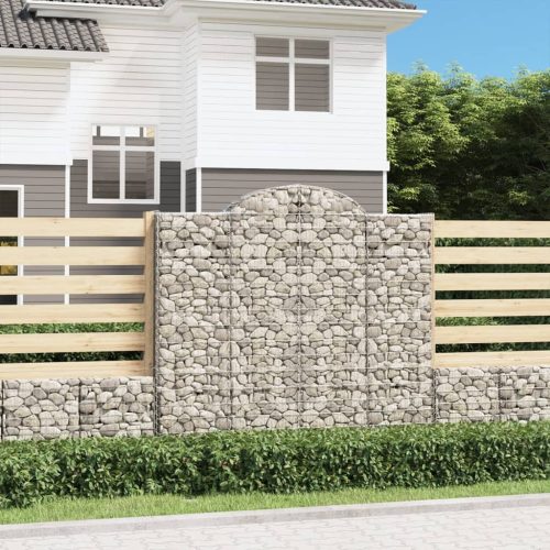 vidaXL íves horganyzott vas gabion kosár 200x30x180/200 cm