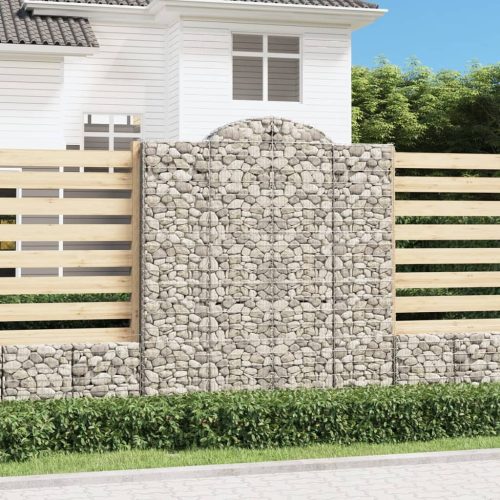 vidaXL íves horganyzott vas gabion kosár 200x30x220/240 cm