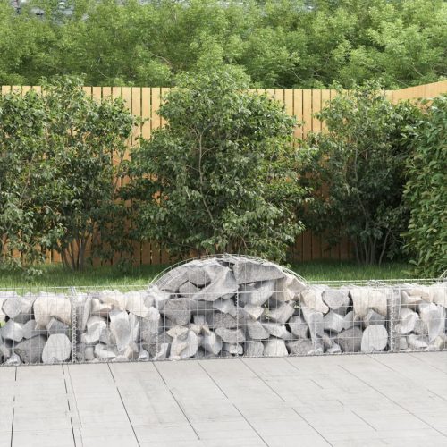 vidaXL íves horganyzott vas gabion kosár 200x50x40/60 cm