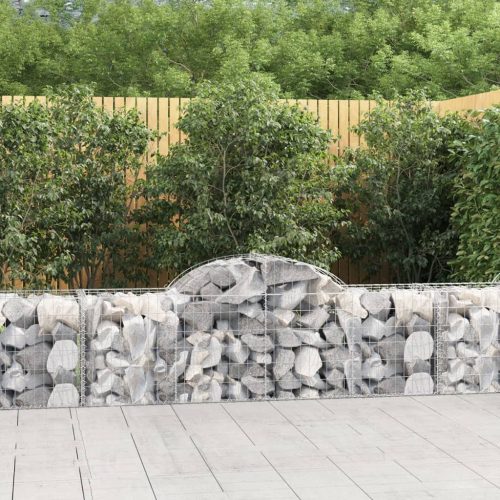 vidaXL íves horganyzott vas gabion kosár 200x50x60/80 cm