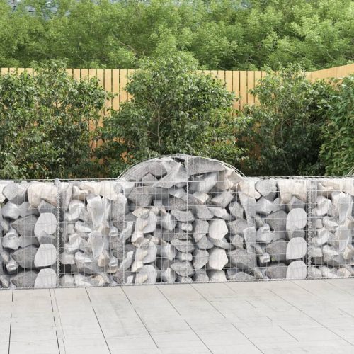 vidaXL íves horganyzott vas gabion kosár 200x50x80/100 cm