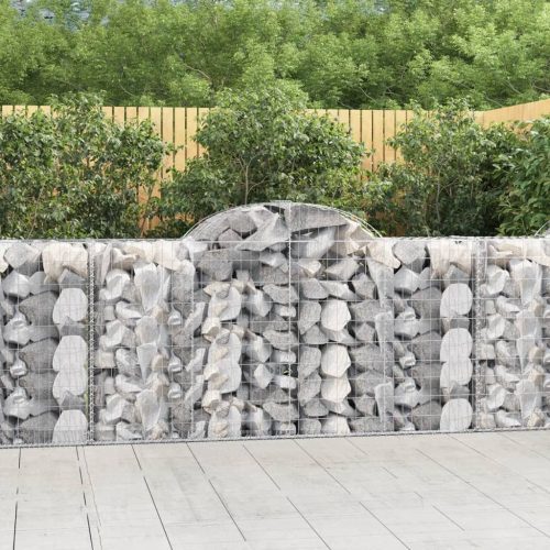 vidaXL íves horganyzott vas gabion kosár 200x50x100/120 cm