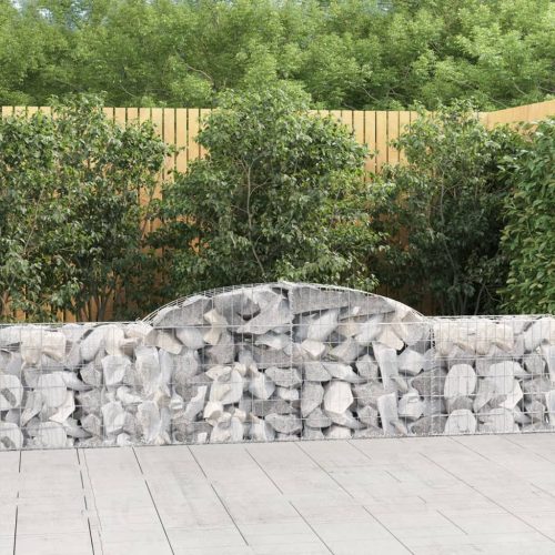 vidaXL íves horganyzott vas gabion kosár 300 x 30 x 60/80 cm