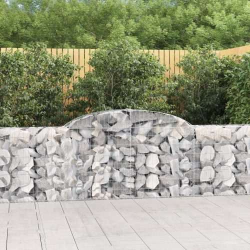 vidaXL íves horganyzott vas gabion kosár 300 x 30 x 80/100 cm