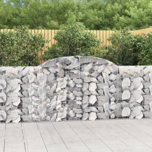 vidaXL íves horganyzott vas gabion kosár 300 x 30 x 100/120 cm