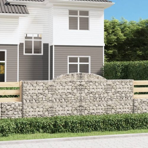 vidaXL íves horganyzott vas gabion kosár 300 x 30 x 120/140 cm