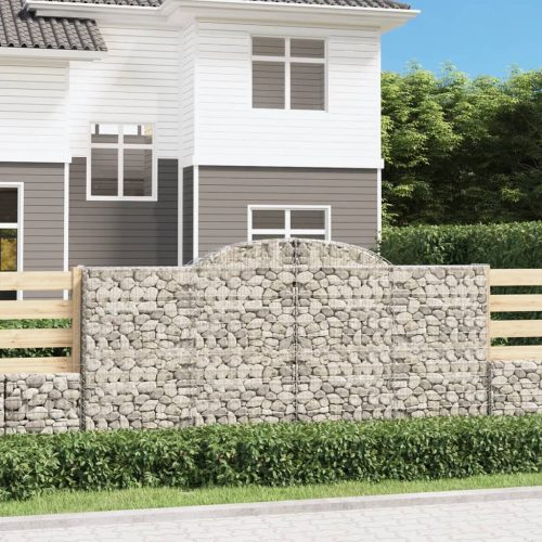 vidaXL íves horganyzott vas gabion kosár 300 x 30 x 140/160 cm