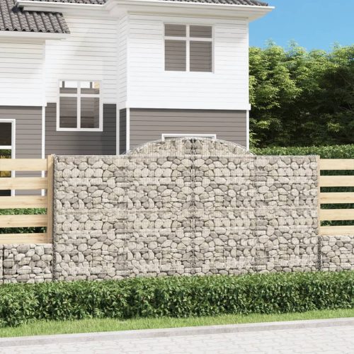 vidaXL íves horganyzott vas gabion kosár 300 x 30 x 160/180 cm