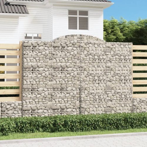 vidaXL íves horganyzott vas gabion kosár 300 x 30 x 220/240 cm