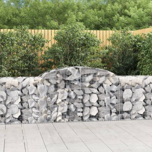 vidaXL íves horganyzott vas gabion kosár 300 x 50 x 80/100 cm