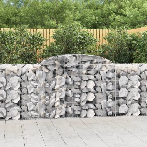 vidaXL íves horganyzott vas gabion kosár 300 x 50 x 100/120 cm