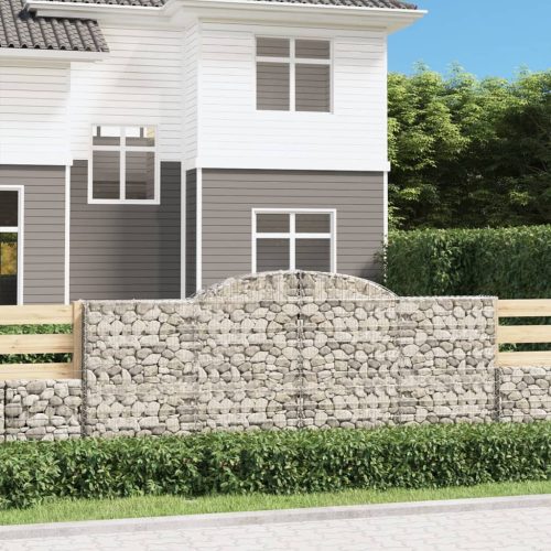 vidaXL íves horganyzott vas gabion kosár 300 x 50 x 120/140 cm