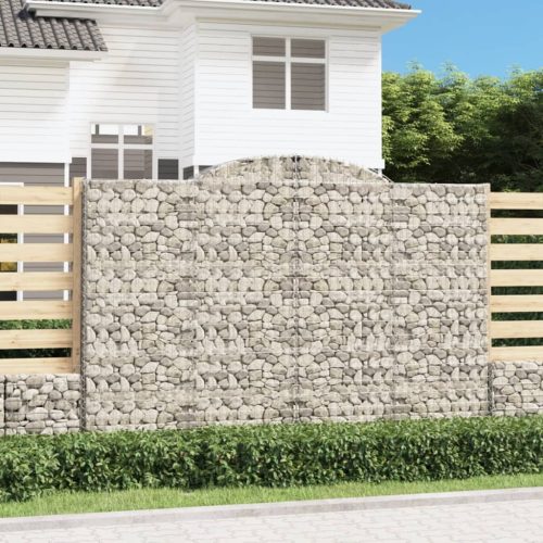 vidaXL íves horganyzott vas gabion kosár 300 x 50 x 200/220 cm