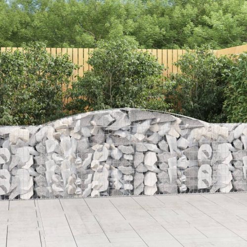 vidaXL íves horganyzott vas gabion kosár 400x30x80/100 cm