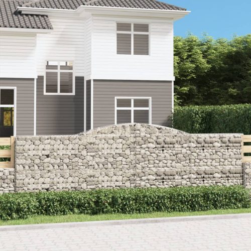 vidaXL íves horganyzott vas gabion kosár 400x30x120/140 cm