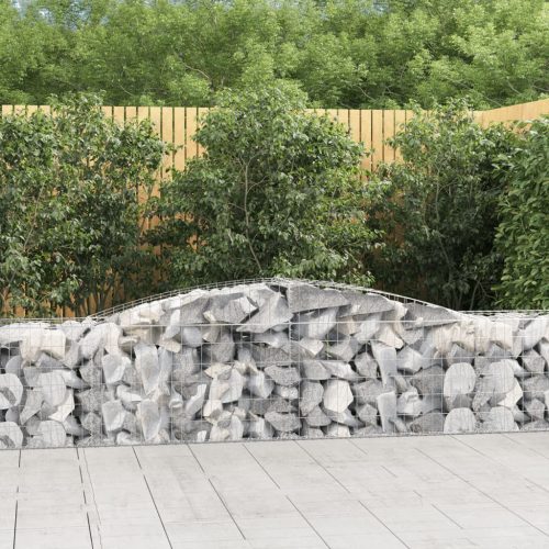 vidaXL íves horganyzott vas gabion kosár 400x50x60/80 cm