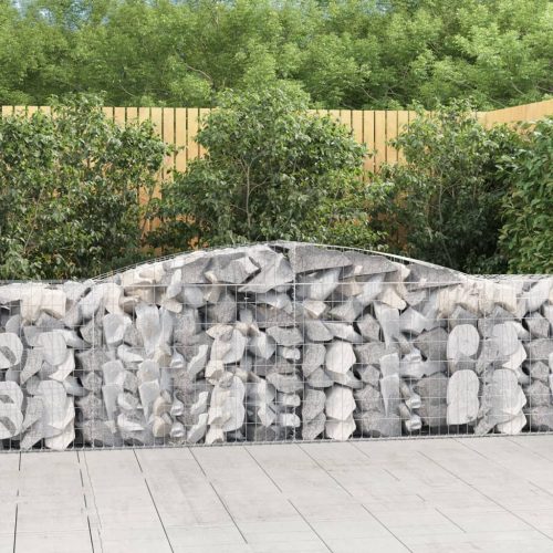 vidaXL íves horganyzott vas gabion kosár 400x50x80/100 cm