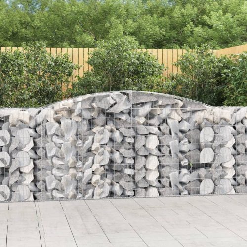 vidaXL íves horganyzott vas gabion kosár 400x50x100/120 cm