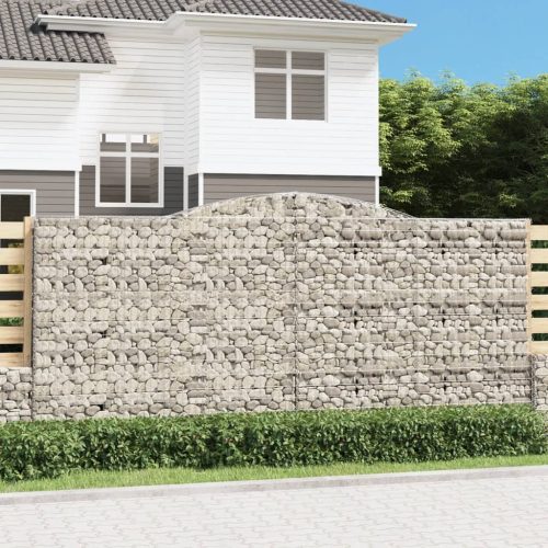 vidaXL íves horganyzott vas gabion kosár 400x50x180/200 cm