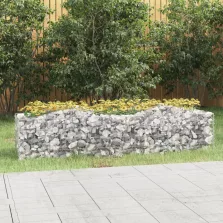   vidaXL íves horganyzott vas gabion magaságyás 200x50x50 cm