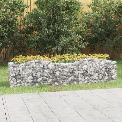 vidaXL íves horganyzott vas gabion magaságyás 200x50x50 cm