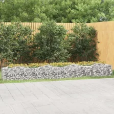   vidaXL íves horganyzott vas gabion magaságyás 400x50x50 cm