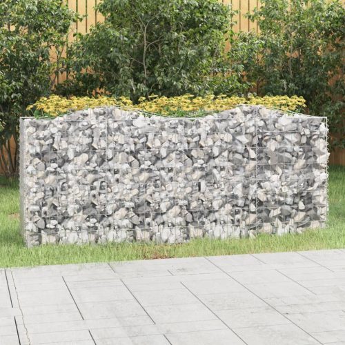 vidaXL íves horganyzott vas gabion magaságyás 200x50x100 cm