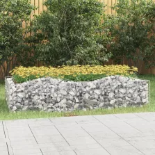   vidaXL íves horganyzott vas gabion magaságyás 200x100x50 cm