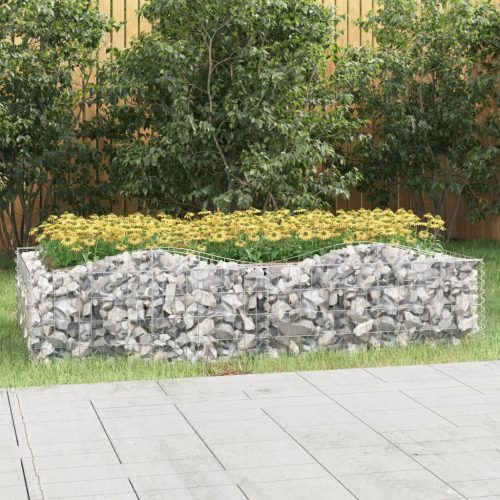 vidaXL íves horganyzott vas gabion magaságyás 200x100x50 cm