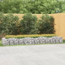   vidaXL íves horganyzott vas gabion magaságyás 400x100x50 cm