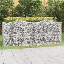   vidaXL íves horganyzott vas gabion magaságyás 200 x 100 x 100 cm