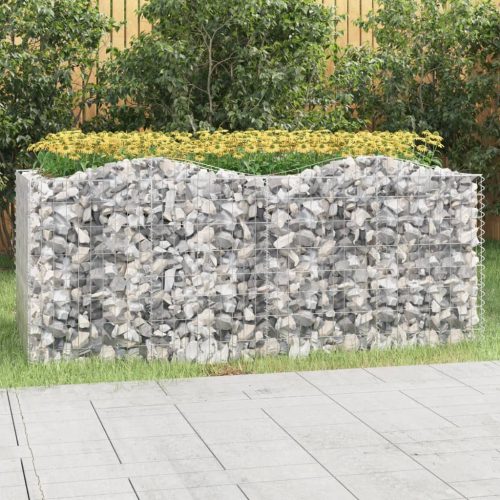 vidaXL íves horganyzott vas gabion magaságyás 200 x 100 x 100 cm