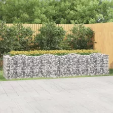   vidaXL íves horganyzott vas gabion magaságyás 400 x 100 x 100 cm
