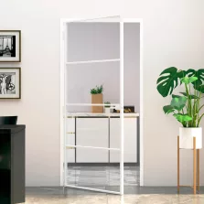   vidaXL fehér edzett üveg és alumínium vékony beltéri ajtó 93x201,5 cm