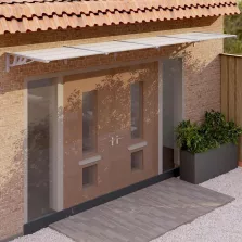   vidaXL szürke és átlátszó polikarbonát ajtóelőtető 396 x 90 cm