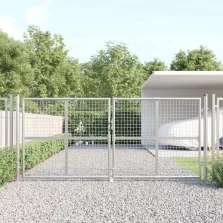   vidaXL ezüst horganyzott acél hálós kertkapu 300 x 175 cm