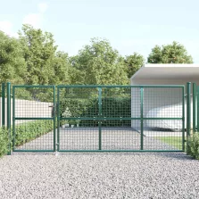   vidaXL zöld horganyzott acél hálós kerti kapu 350 x 125 cm